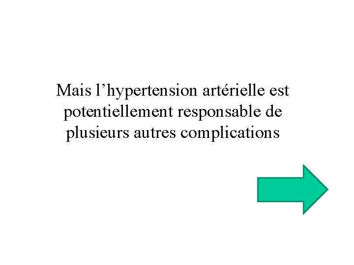 Mais l’hypertension artérielle est potentiellement responsable de plusieurs autres complications 