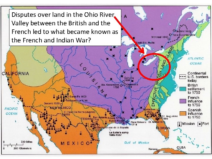Disputes over land in the Ohio River Valley between the British and the French