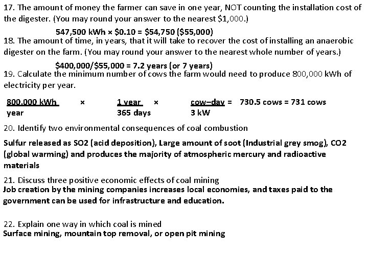 17. The amount of money the farmer can save in one year, NOT counting