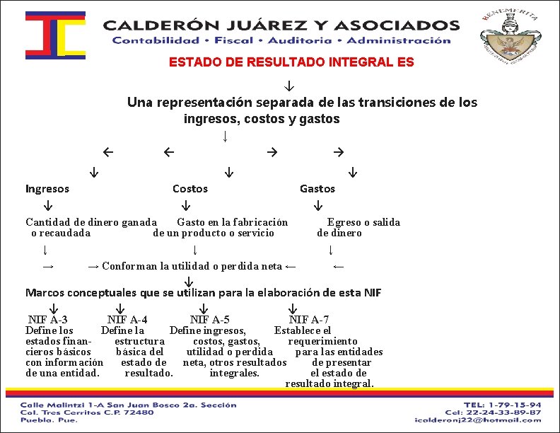 ESTADO DE RESULTADO INTEGRAL ES ↓ Una representación separada de las transiciones de los