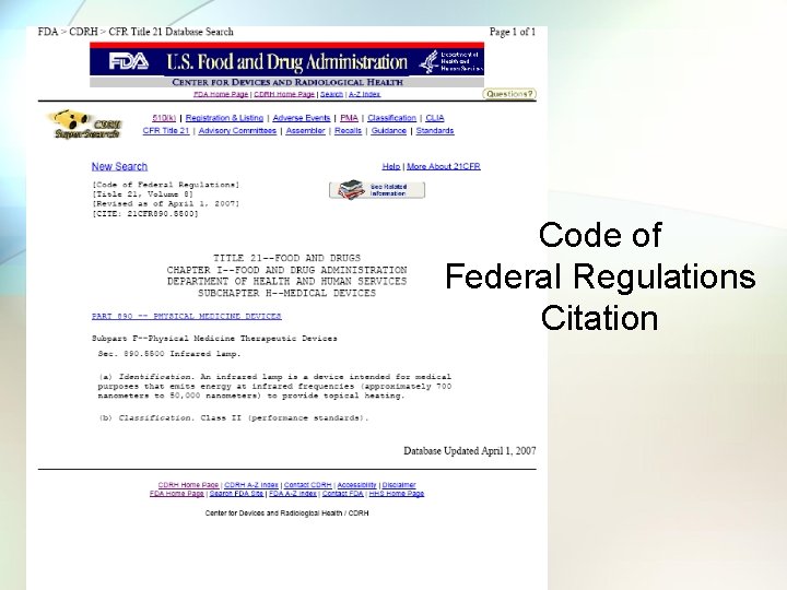Code of Federal Regulations Citation 