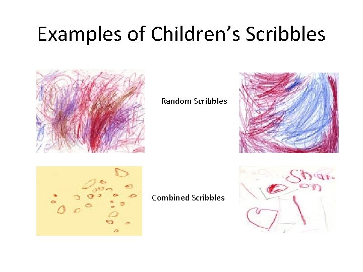 Examples of Children’s Scribbles Random Scribbles Combined Scribbles 