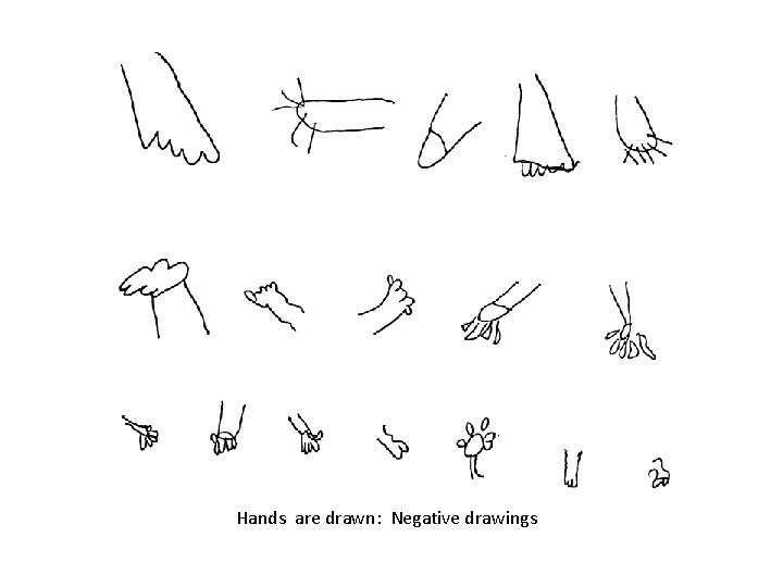 Hands are drawn: Negative drawings 