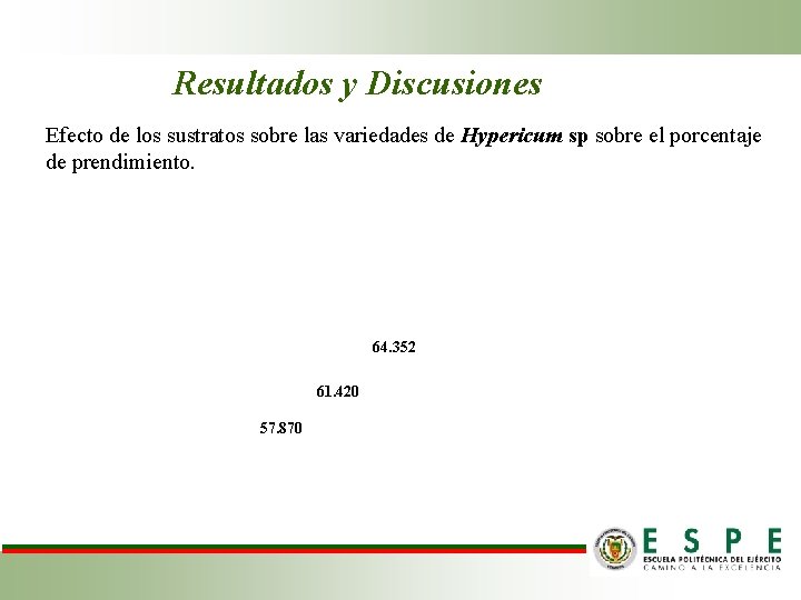 Resultados y Discusiones Efecto de los sustratos sobre las variedades de Hypericum sp sobre