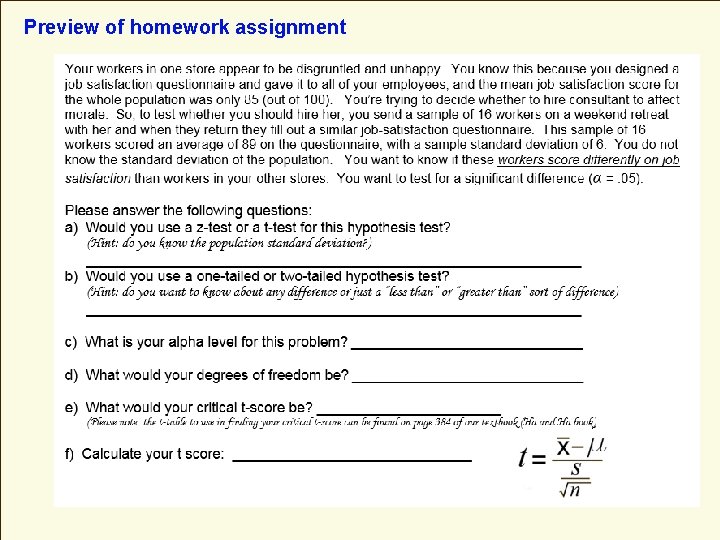 Preview of homework assignment Preview of homework assignment