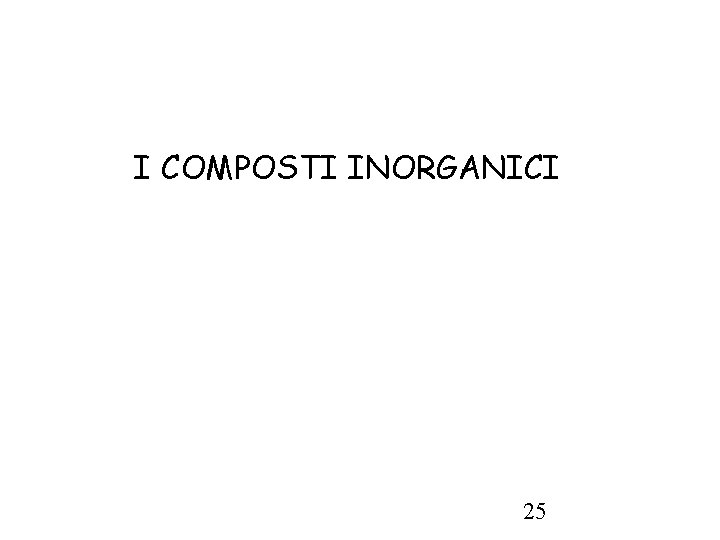 I COMPOSTI INORGANICI 25 