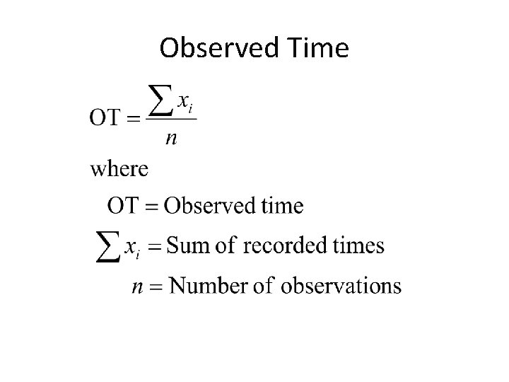 Observed Time 