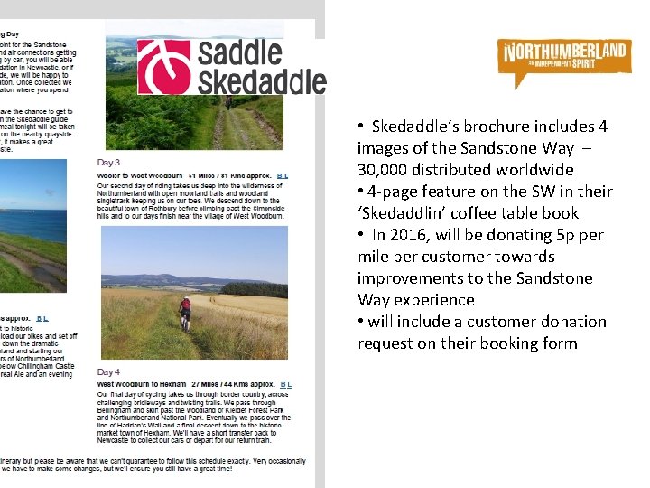 • Skedaddle’s brochure includes 4 images of the Sandstone Way – 30, 000 • Skedaddle’s brochure includes 4 images of the Sandstone Way – 30, 000