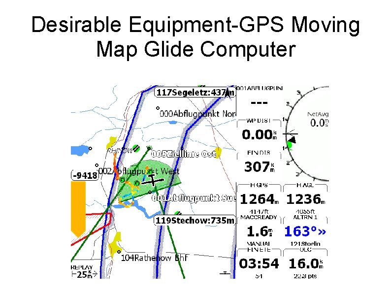 Desirable Equipment-GPS Moving Map Glide Computer 