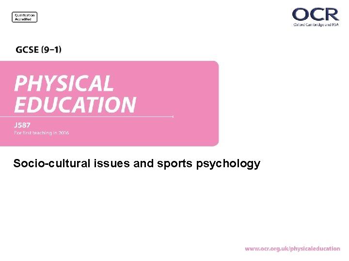 Socio-cultural issues and sports psychology 