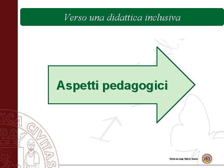 Verso una didattica inclusiva Aspetti pedagogici Università degli Studi di Salerno 