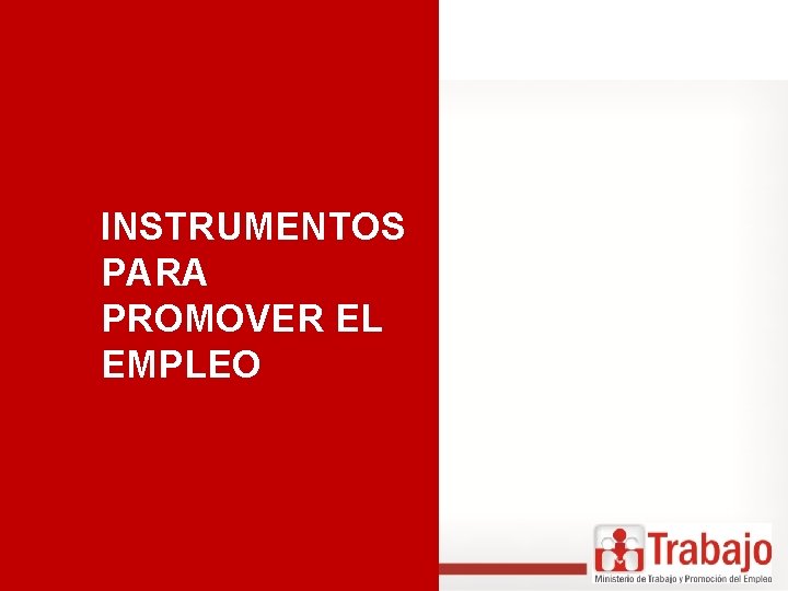 INSTRUMENTOS PARA PROMOVER EL EMPLEO 