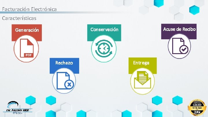 Facturación Electrónica Características Conservación Generación Rechazo Acuse de Recibo Entrega 