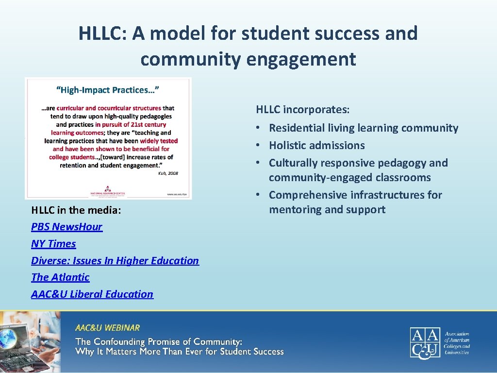 HLLC: A model for student success and community engagement HLLC in the media: PBS