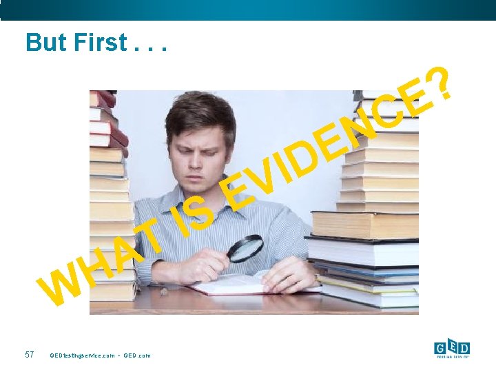 But First. . . C N S I T A H W 57 GEDtestingservice.