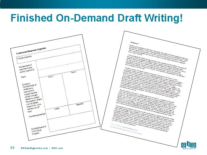 Finished On-Demand Draft Writing! 89 GEDtestingservice. com • GED. com 