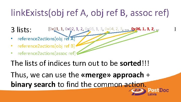 link. Exists(obj ref A, obj ref B, assoc ref) 3 lists: [0 x 01,