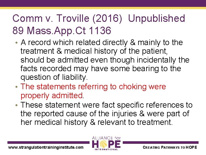 Comm v. Troville (2016) Unpublished 89 Mass. App. Ct 1136 • A record which