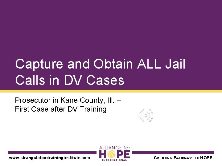 Capture and Obtain ALL Jail Calls in DV Cases Prosecutor in Kane County, Ill.