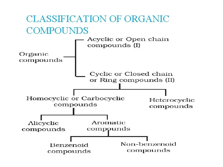 CLASSIFICATION OF ORGANIC COMPOUNDS 