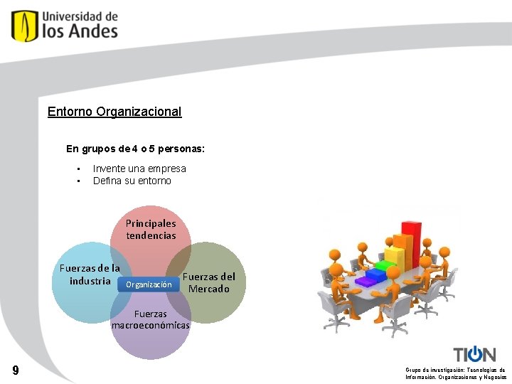 Entorno Organizacional En grupos de 4 o 5 personas: • • Invente una empresa