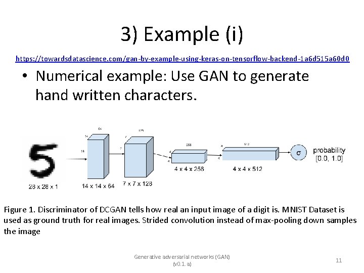 3) Example (i) https: //towardsdatascience. com/gan-by-example-using-keras-on-tensorflow-backend-1 a 6 d 515 a 60 d 0