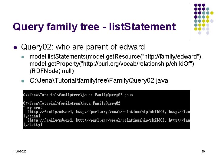 Query family tree - list. Statement l Query 02: who are parent of edward