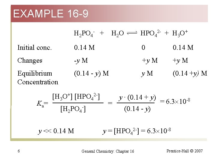 EXAMPLE 16 -9 H 2 PO 4 - + H 2 O HPO 42