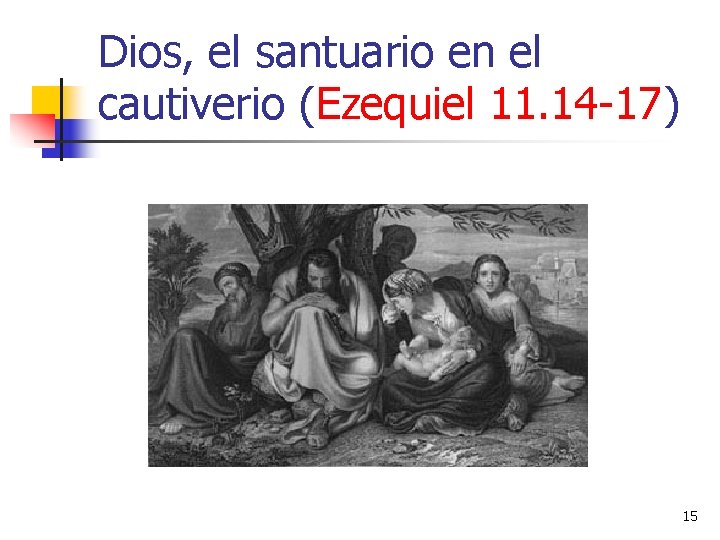 Dios, el santuario en el cautiverio (Ezequiel 11. 14 -17) 15 