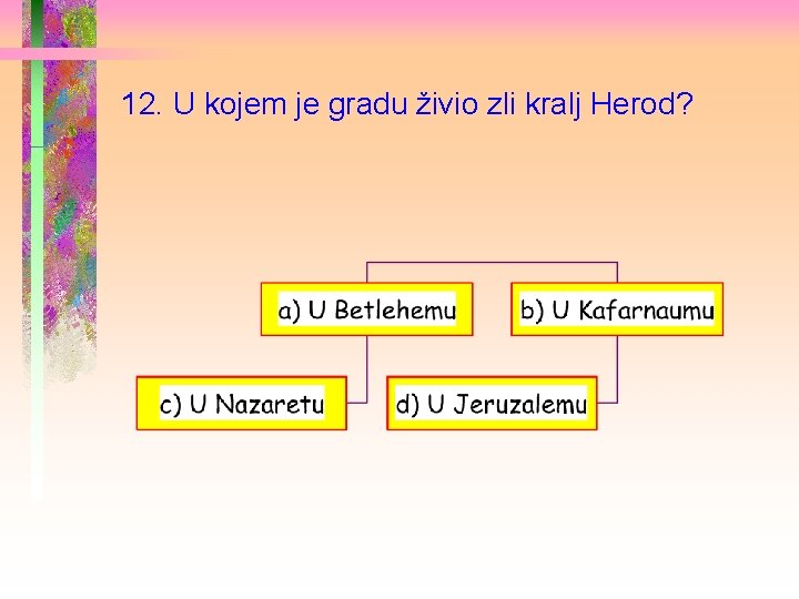 12. U kojem je gradu živio zli kralj Herod? 