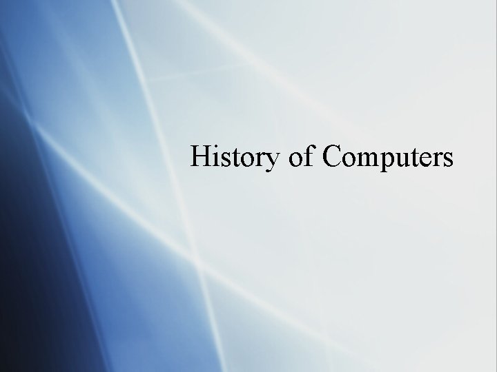 History of Computers 