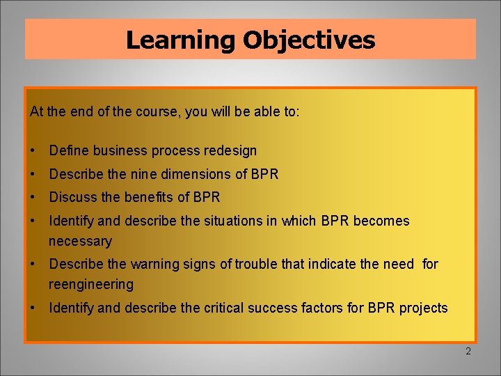 Business Process Reengineering Concepts Know Where You Are