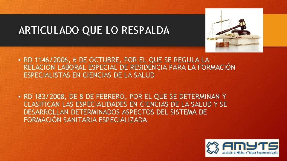 ARTICULADO QUE LO RESPALDA • RD 1146/2006, 6 DE OCTUBRE, POR EL QUE SE
