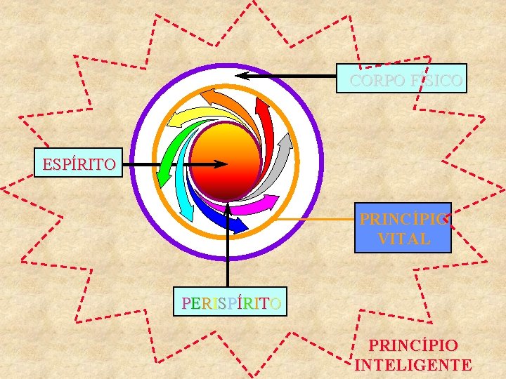 CORPO FÍSICO ESPÍRITO PRINCÍPIO VITAL P E R IS P ÍR IT O PRINCÍPIO