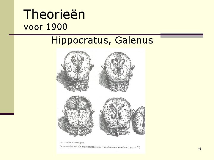 Theorieën voor 1900 Hippocratus, Galenus 18 