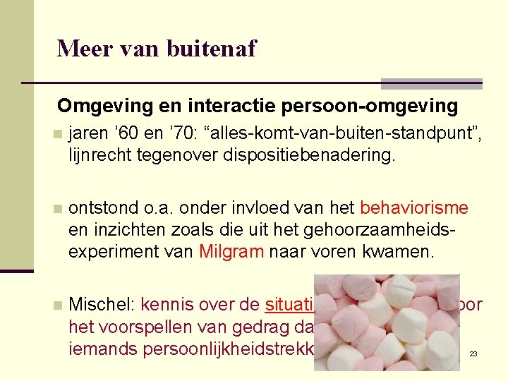 Meer van buitenaf Omgeving en interactie persoon-omgeving n jaren ’ 60 en ’ 70: