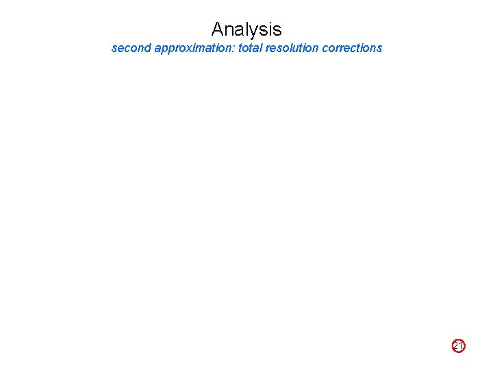 Analysis second approximation: total resolution corrections 21 