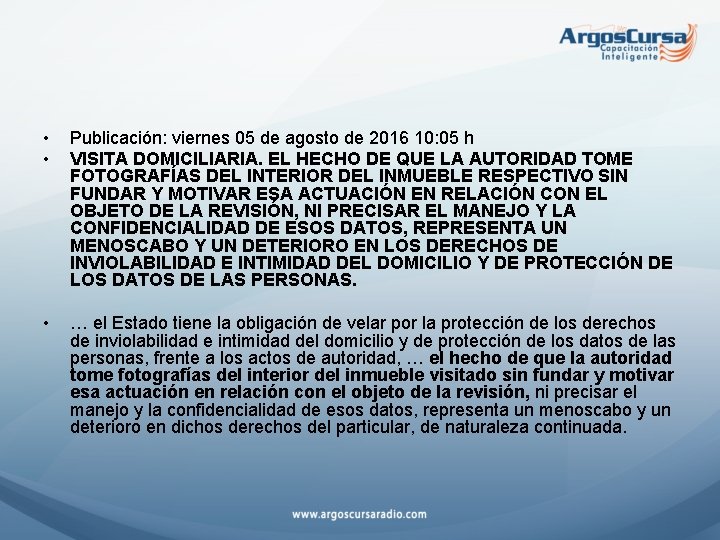  • • Publicación: viernes 05 de agosto de 2016 10: 05 h VISITA
