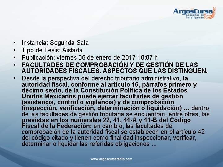  • • Instancia: Segunda Sala Tipo de Tesis: Aislada Publicación: viernes 06 de