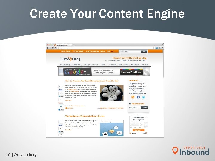Create Your Content Engine 19 | @markroberge Create Your Content Engine 19 | @markroberge