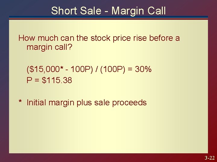 Short Sale - Margin Call How much can the stock price rise before a