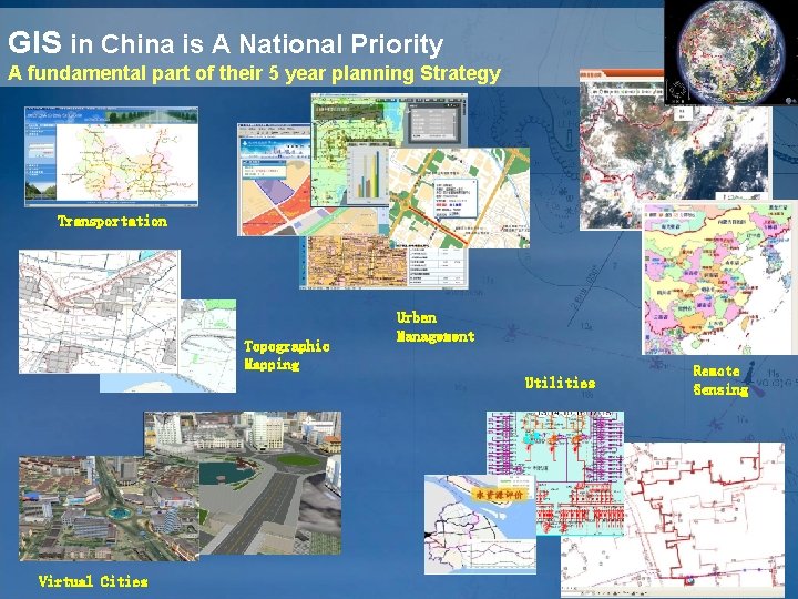 GIS in China is A National Priority A fundamental part of their 5 year