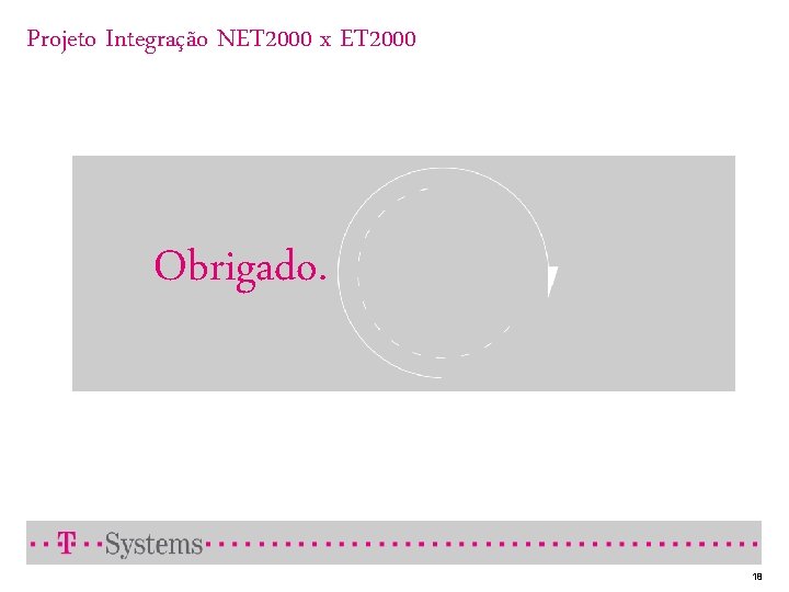 Projeto Integração NET 2000 x ET 2000 Obrigado. 18 