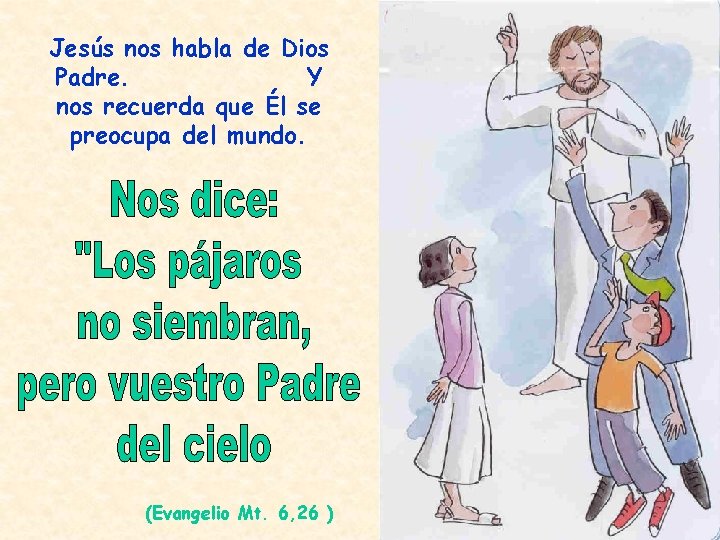 Jesús nos habla de Dios Padre. Y nos recuerda que Él se preocupa del