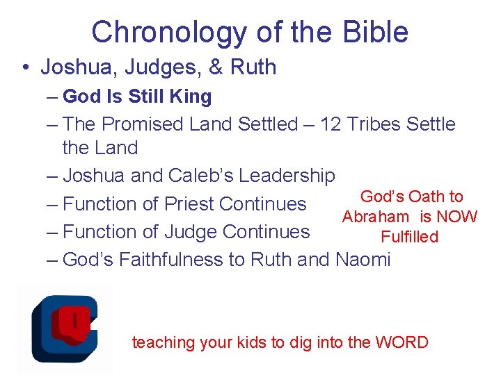 Chronology of the Bible • Joshua, Judges, & Ruth – God Is Still King