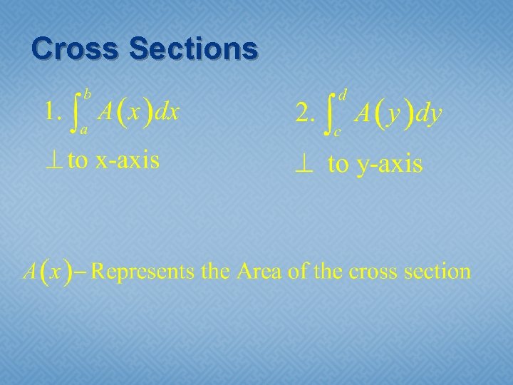 Cross Sections 