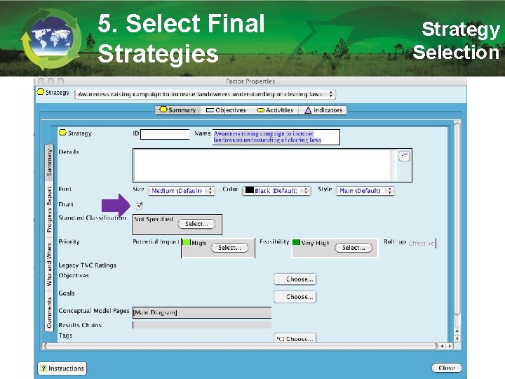 5. Select Final Strategies Strategy Selection 