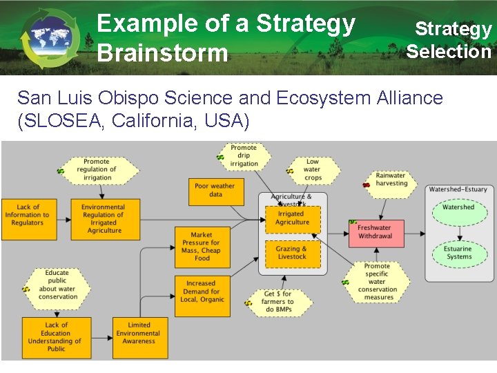 Example of a Strategy Brainstorm Strategy Selection San Luis Obispo Science and Ecosystem Alliance