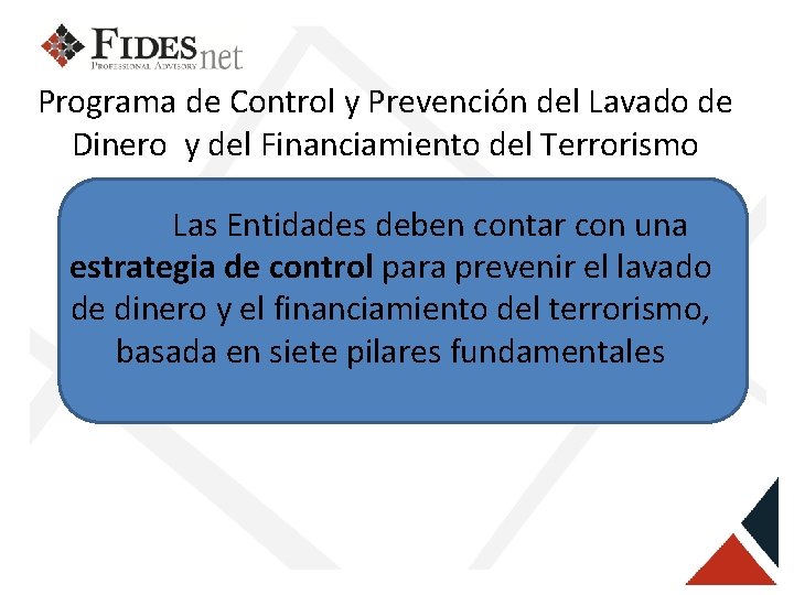 Programa de Control y Prevención del Lavado de Dinero y del Financiamiento del Terrorismo