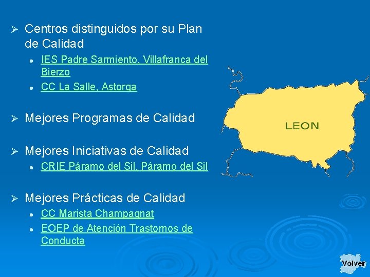 Ø Centros distinguidos por su Plan de Calidad l l IES Padre Sarmiento, Villafranca